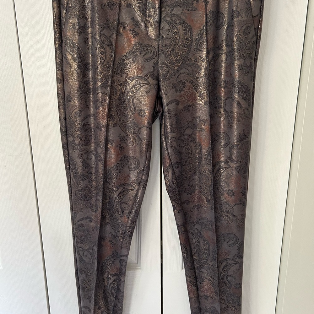 Faux Leather Printed Pants - Picture 3 of 7